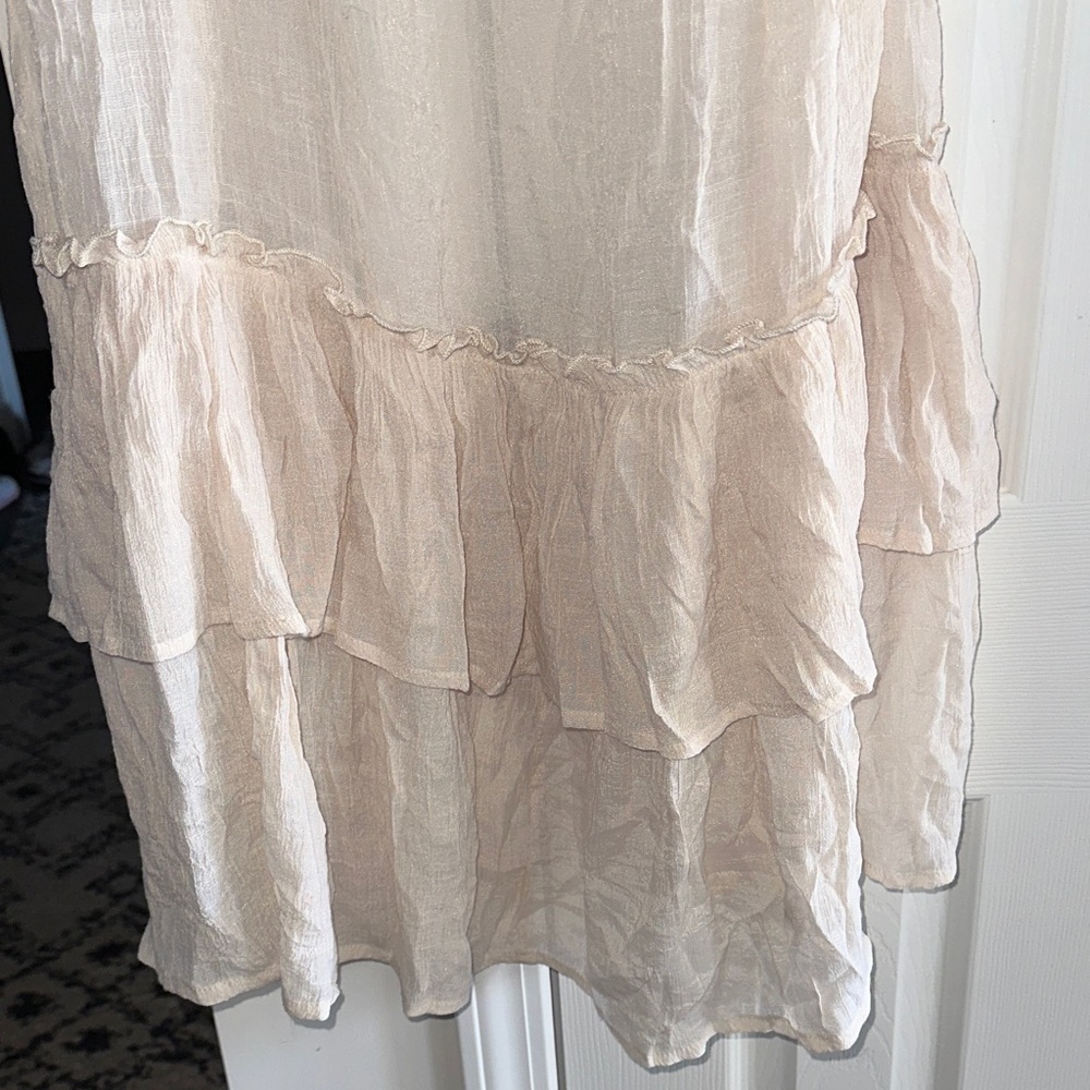 Easel Cream Ruffle Open-Front Top - Picture 5 of 6